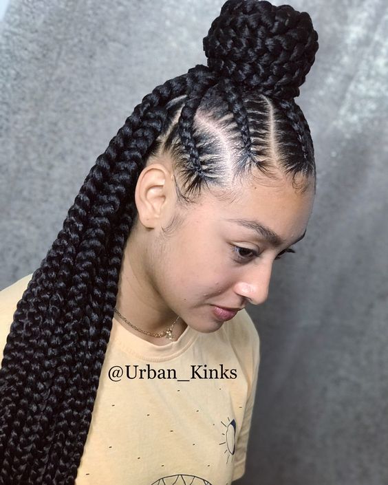 cornrows with top knots