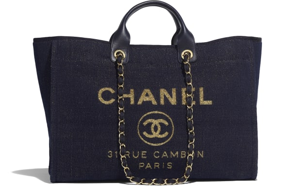 chanel deauville shopper tote mixed fabric