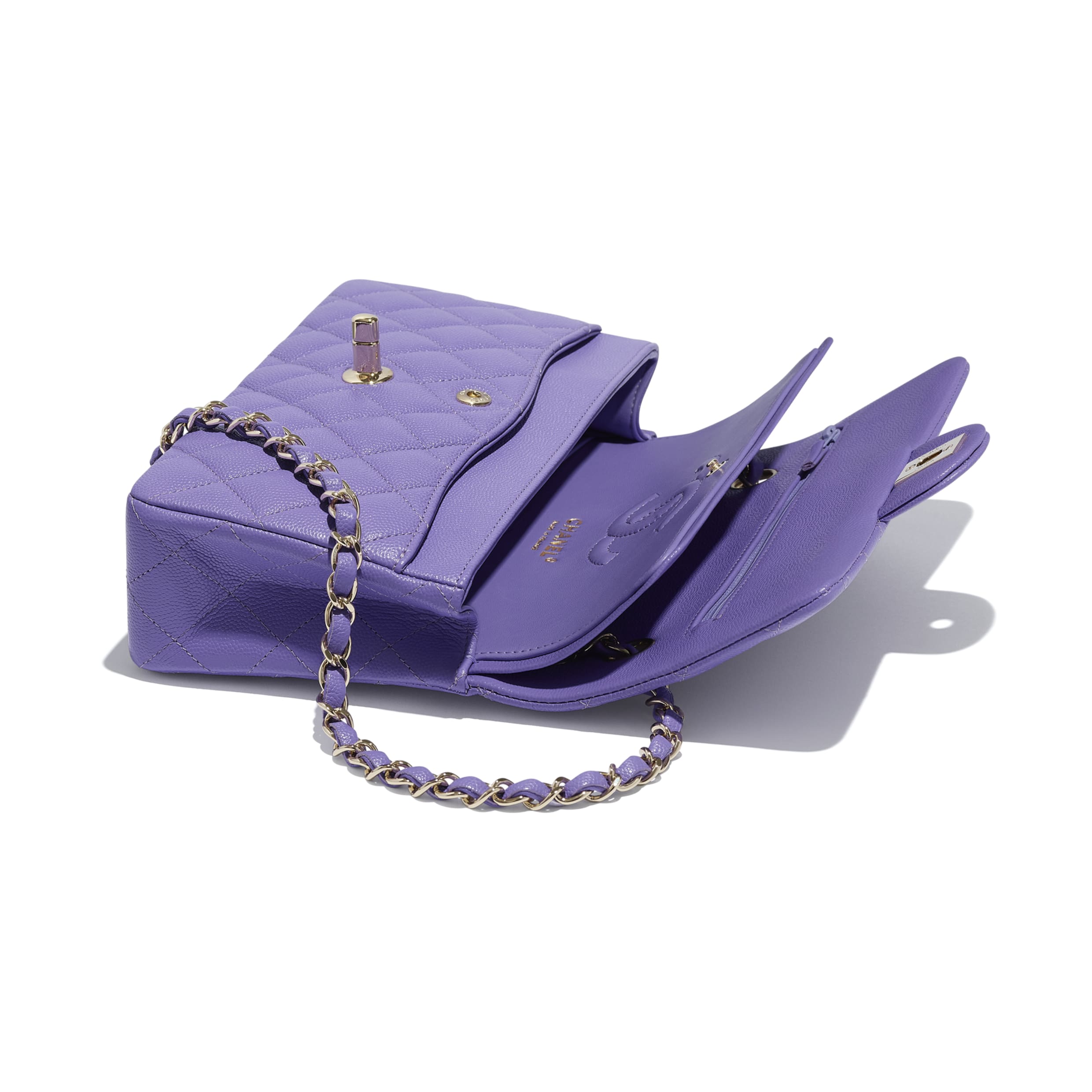 chanel purple flap bag classic