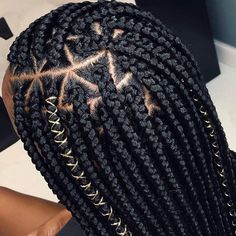 black box braids with triangle parting