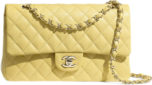 chanel classic flap in yellow