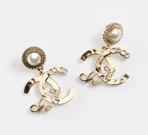 chanel 22p cursive earrings