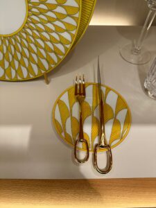 Tableware on display at Hermes Copenhagen in Denmark 